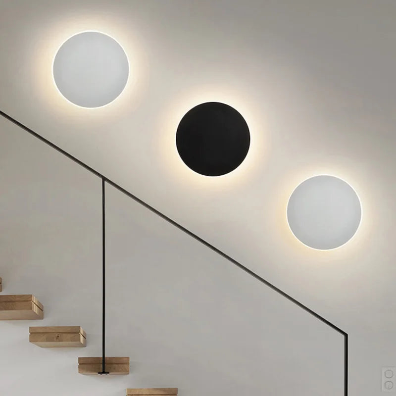 Round Wall Light Sensor Simple Bedroom Bedside Btaircase Corridor Porch Aisle Lamp Touch Dimming Lamps LED Human Body Induction