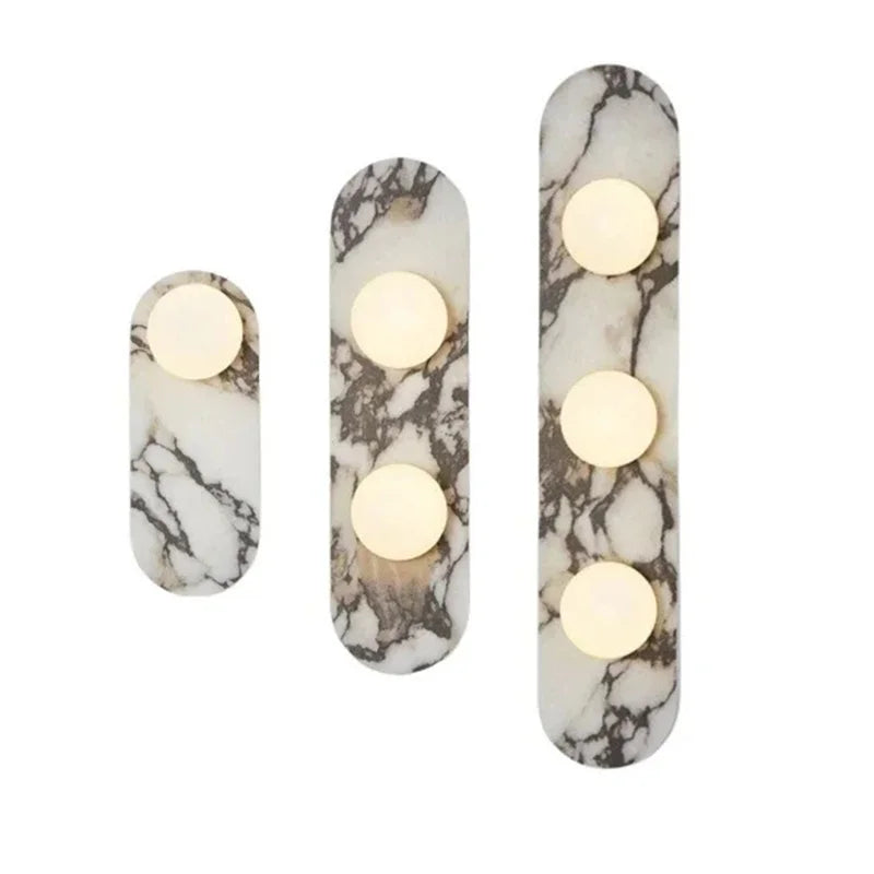 lunavera marble and white glass bedside wall light