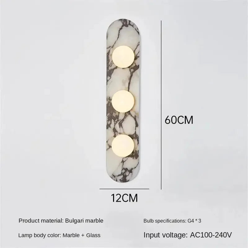 Natural stone wall light with glass shades by lunavera