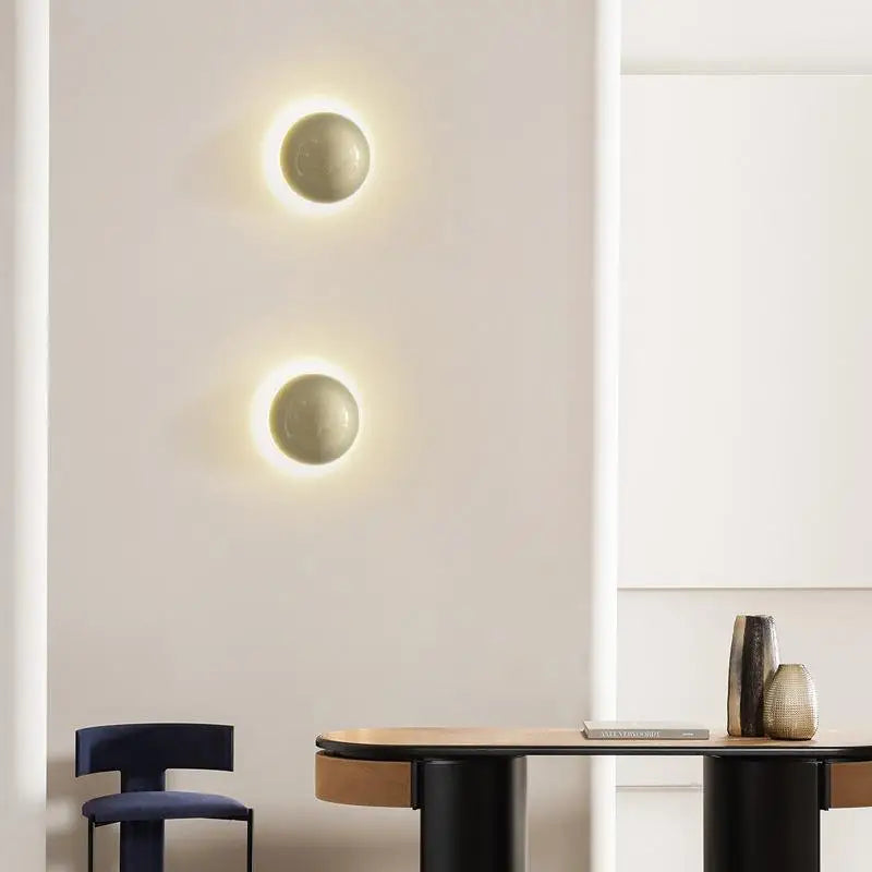 Modern Led Wall Lamp Red Round Metal Wall Lights for Bedroom Living Room Corridor Ceiling Lamp Designer Cream Decorative Room