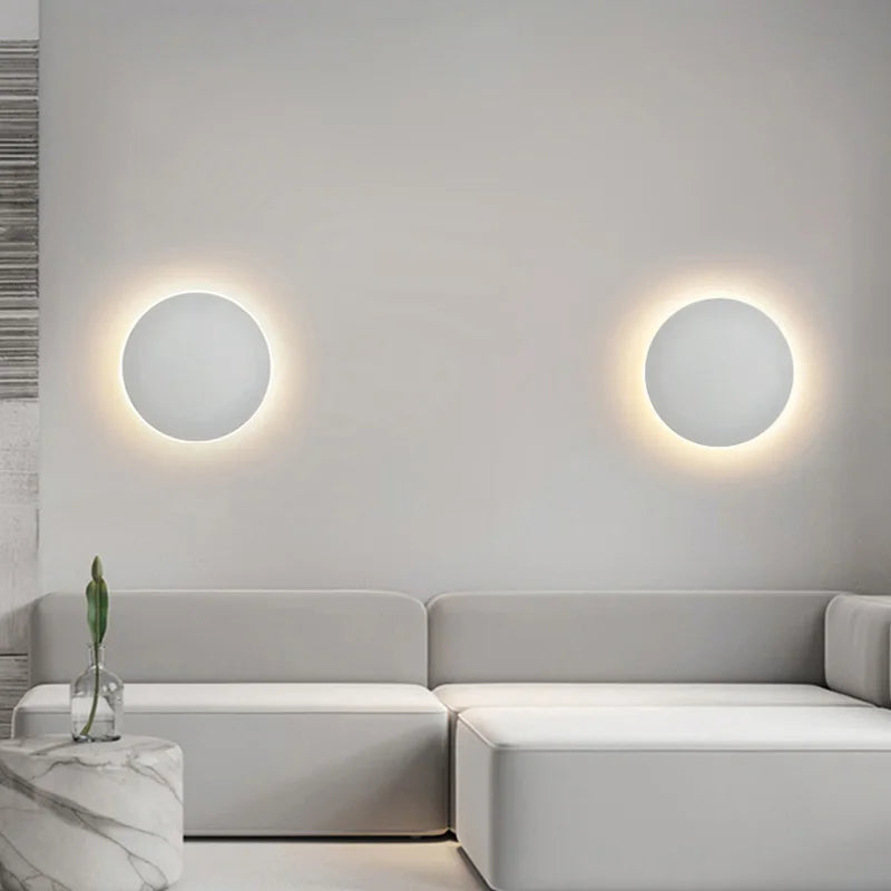 Round LED wall light with touch switch by lunavera