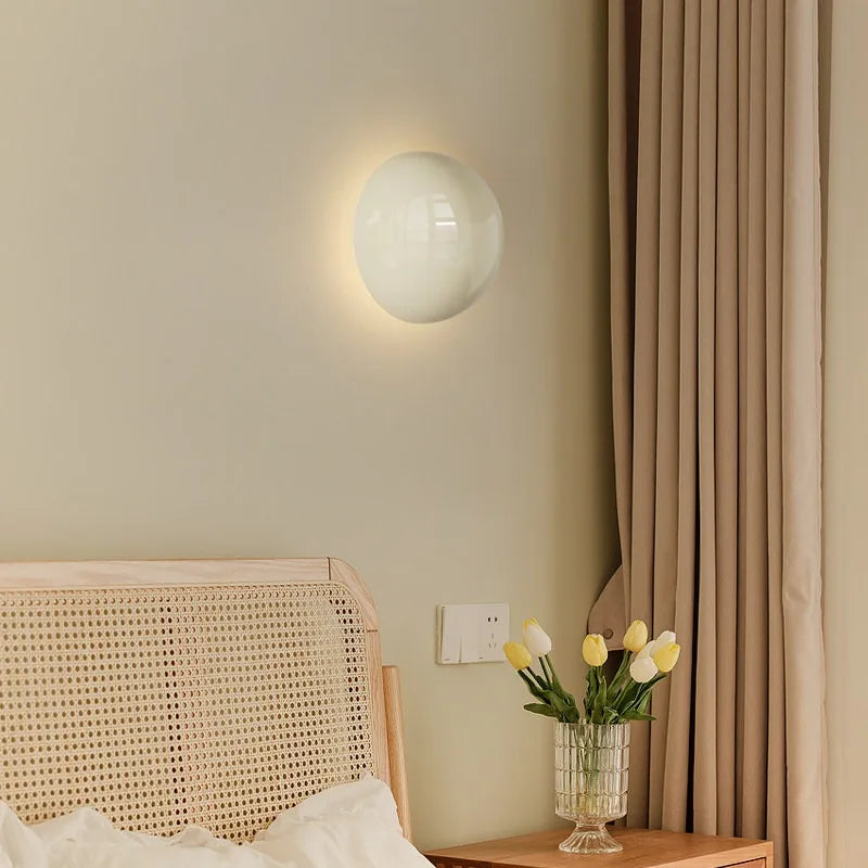 Modern Led Wall Lamp Red Round Metal Wall Lights for Bedroom Living Room Corridor Ceiling Lamp Designer Cream Decorative Room