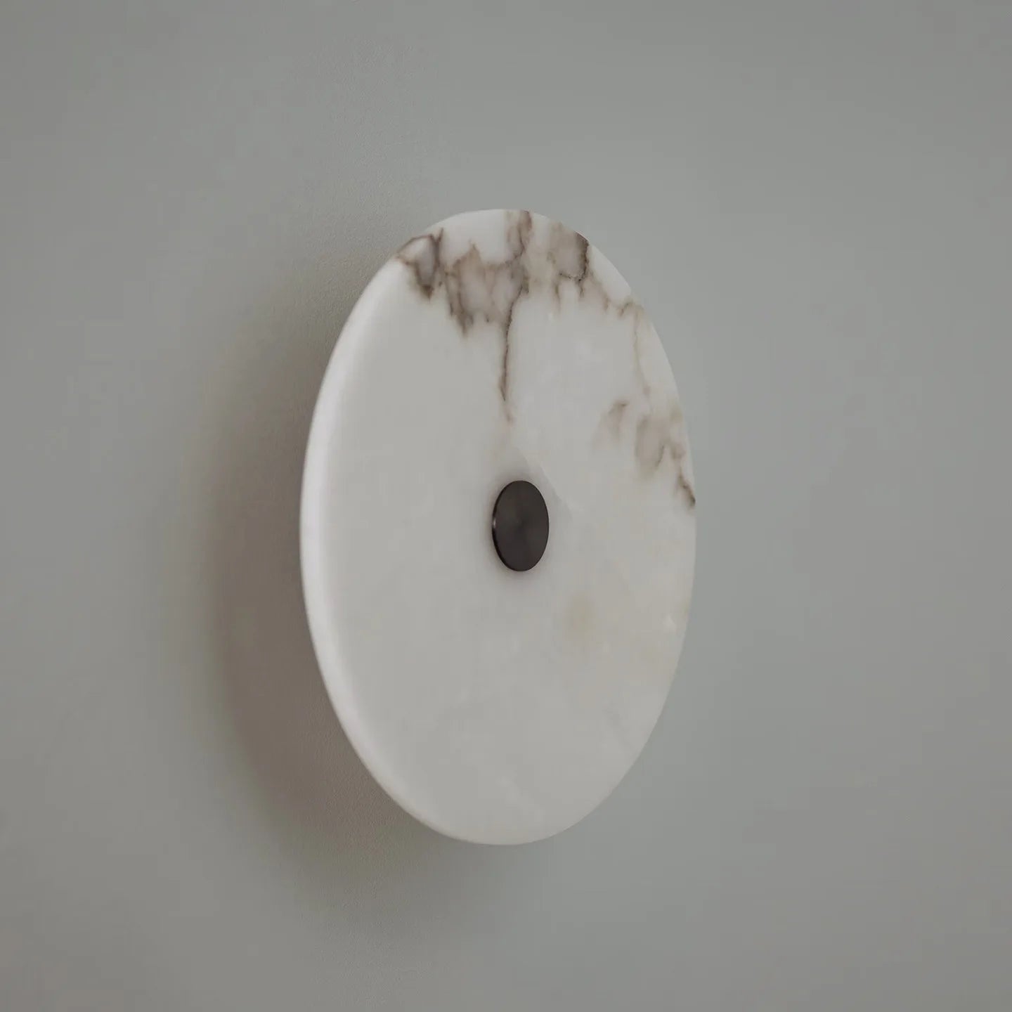 Spanish Marble Wall Lamp Minimalist Round Natural Stone Bedside Wall Light for Foyer Bedroom Home Decor