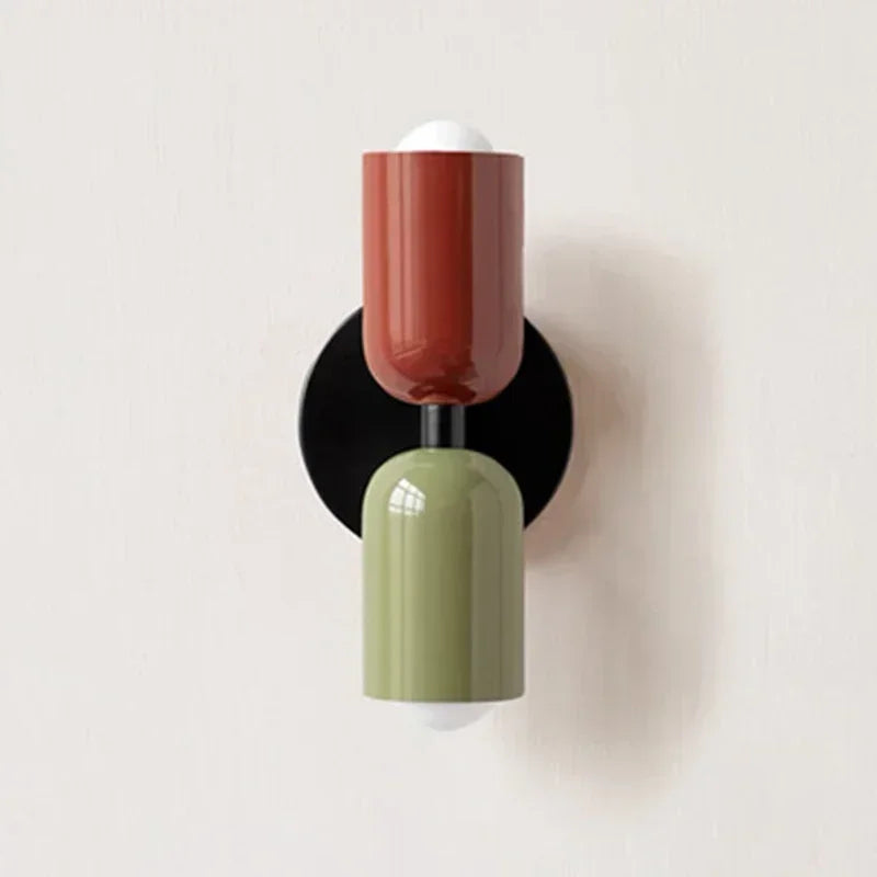 Colour-block metal wall light by lunavera