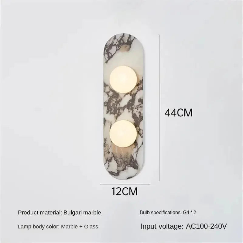 lunavera marble and glass wall light for hallway and living room